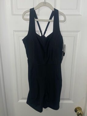 Classic Black Jumpsuit Romper with Strappy Back